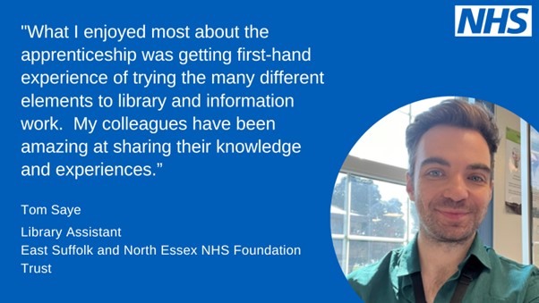Informatic with Tom Saye, Library Assistant, East Suffolk and North Essex Foundation Trust. 