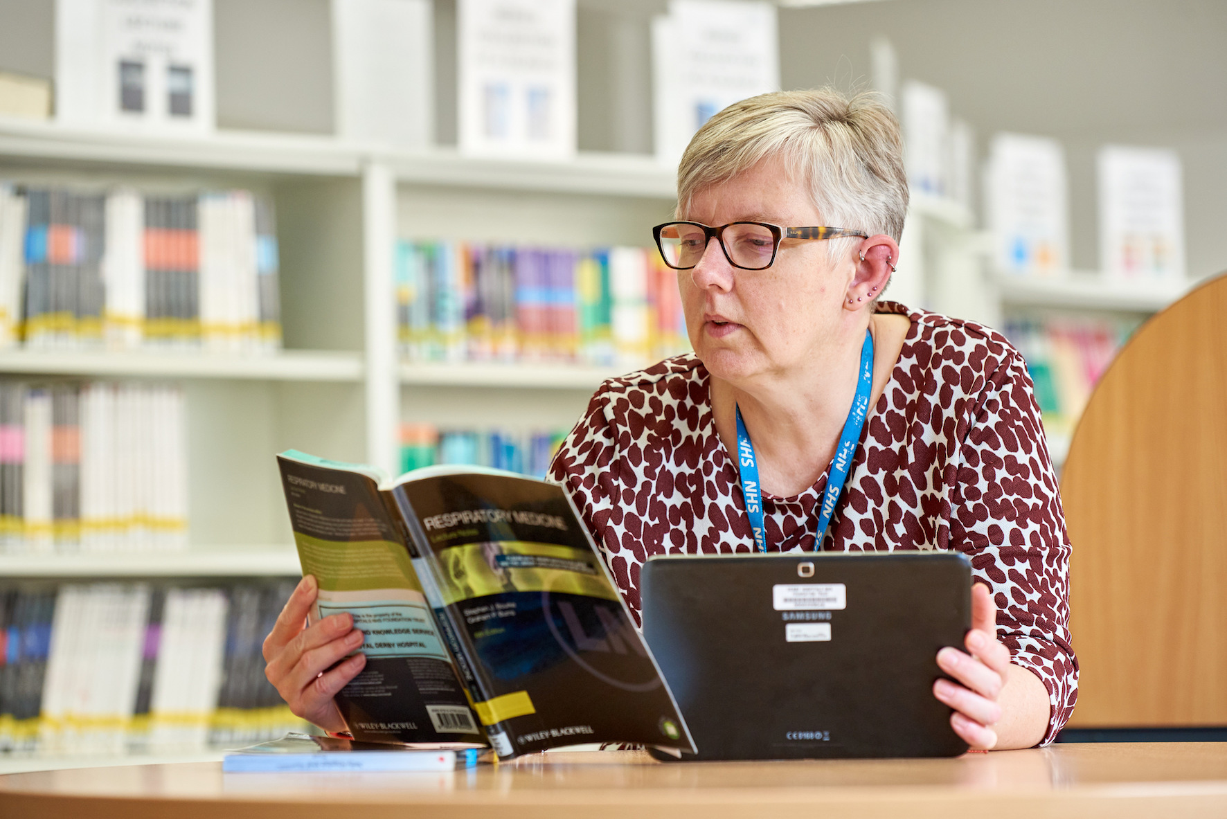 Library professional doing research