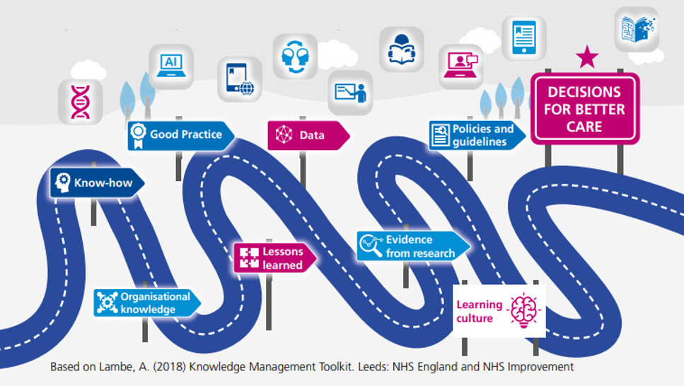 Image of the mobilising evidence and knowledge journey to making decisions for better care