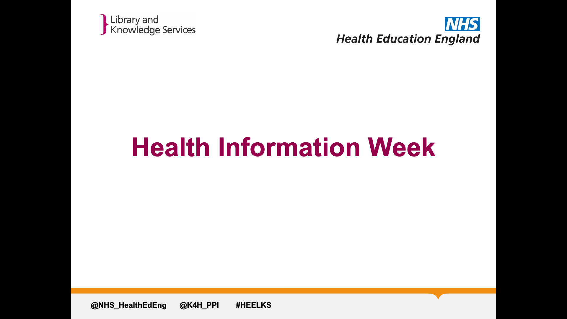 Title slide for health information week