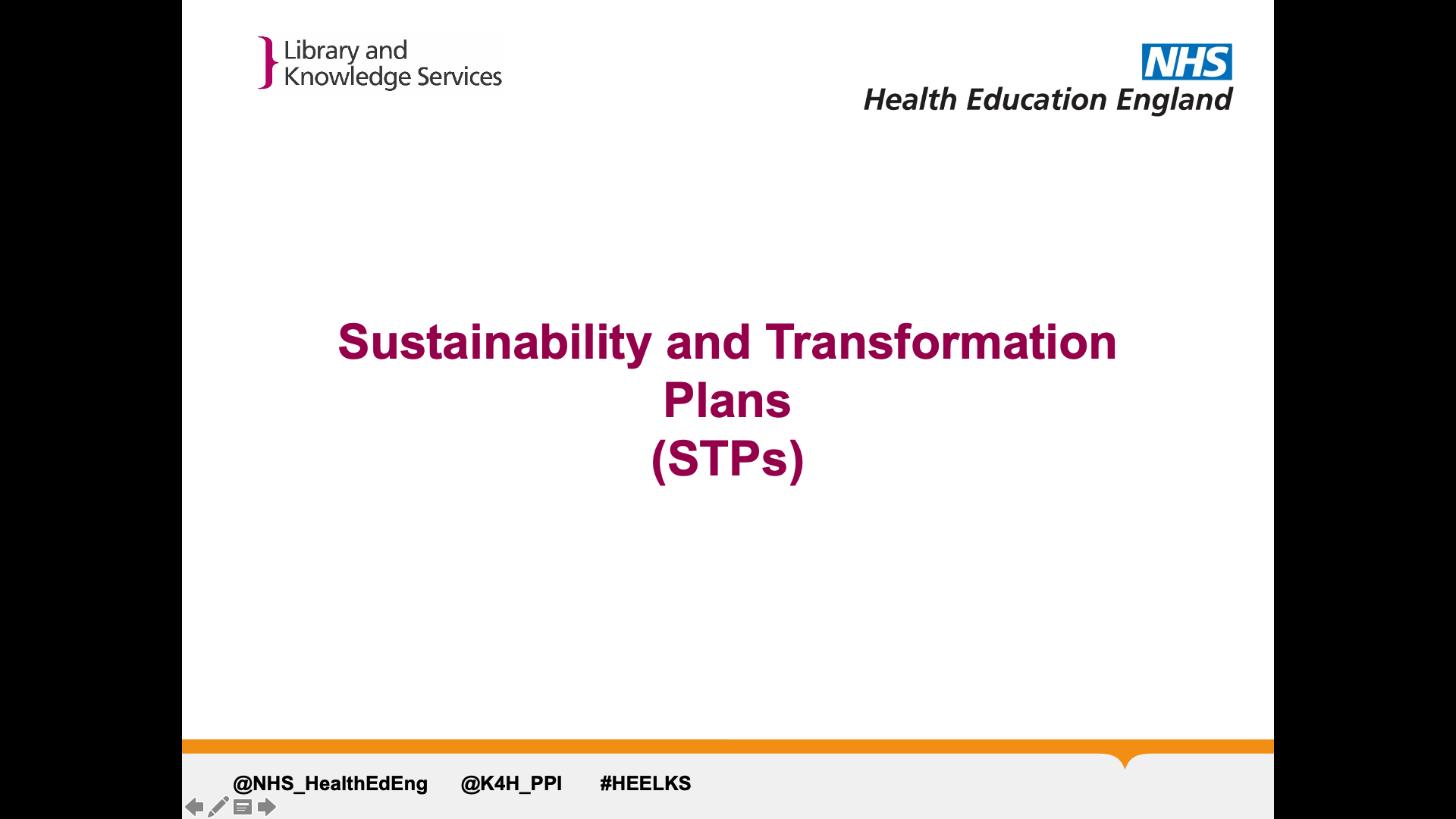 Title card for Sustainability and Transformation Plans (STPs