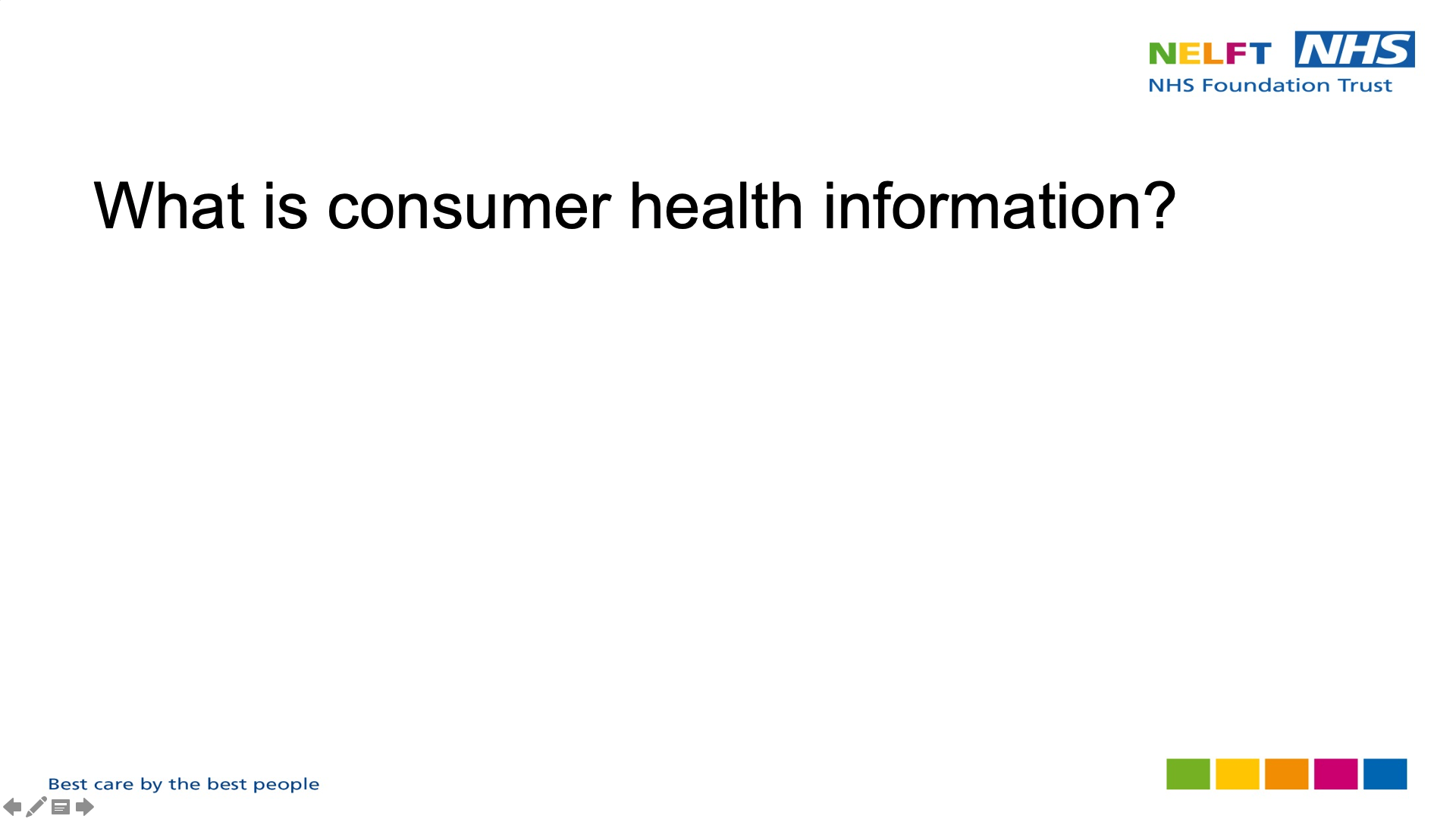 Title card: What is consumer health information?